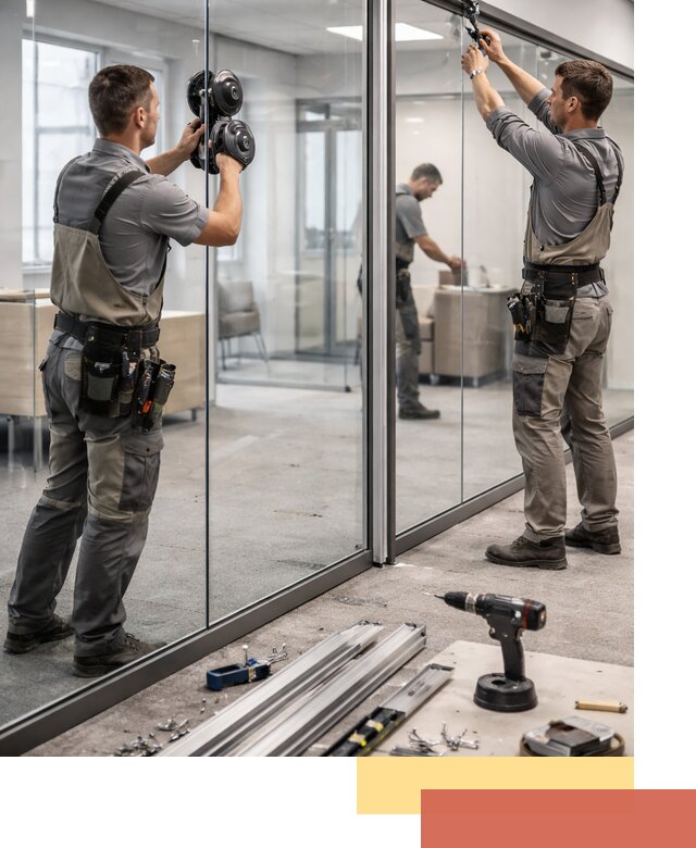 Стеклянные офисные перегородки под ключ в Зеленодольске