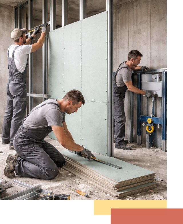 Монтаж и ремонт сантехнических перегородок в Зеленодольске