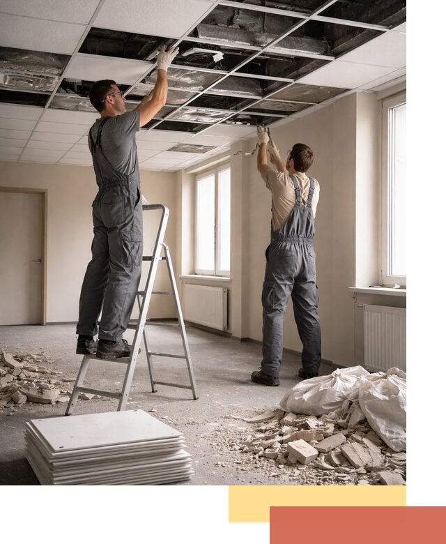 Демонтаж потолков Армстронг профессионально в Зеленодольске