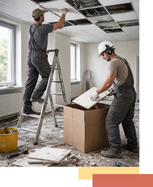 Демонтаж потолочной плитки в Зеленодольске быстро и аккуратно