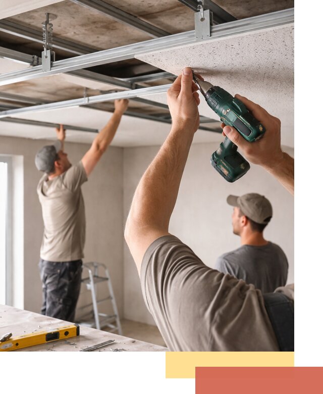 Монтаж акустического потолка в Зеленодольске под ключ