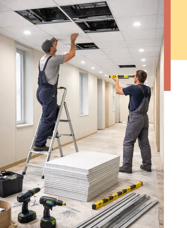 Ремонт потолка Армстронг в Зеленодольске от 4658 руб. — быстро и недорого | ОТДЕЛОЧНИК-Злн