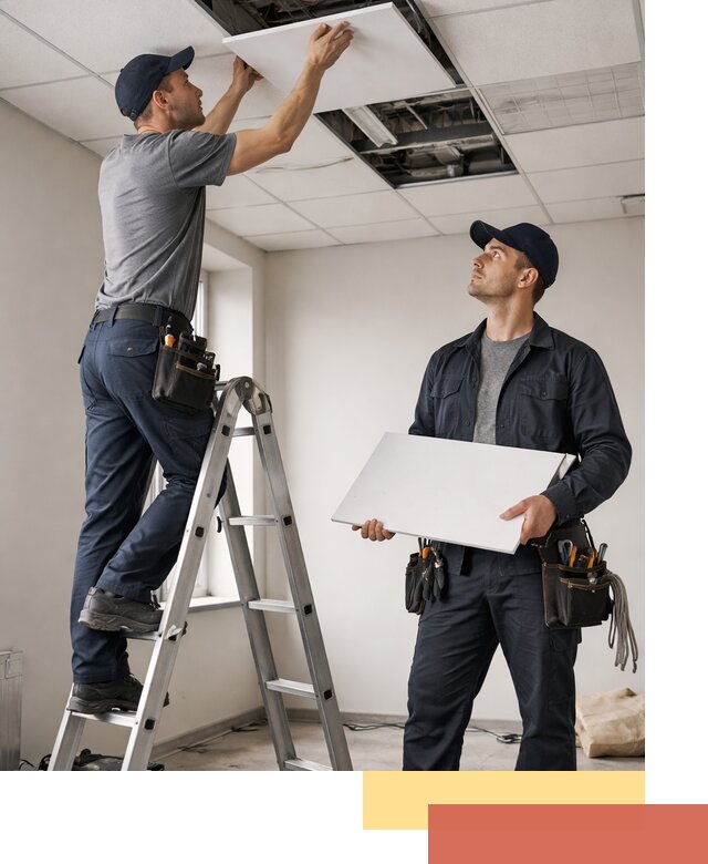 Обслуживание подвесного потолка в Зеленодольске — ремонт и чистка