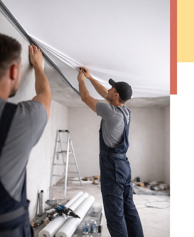 Монтаж матового натяжного потолка в Зеленодольске от 4658 руб./м² — быстро и недорого | ОТДЕЛОЧНИК-Злн