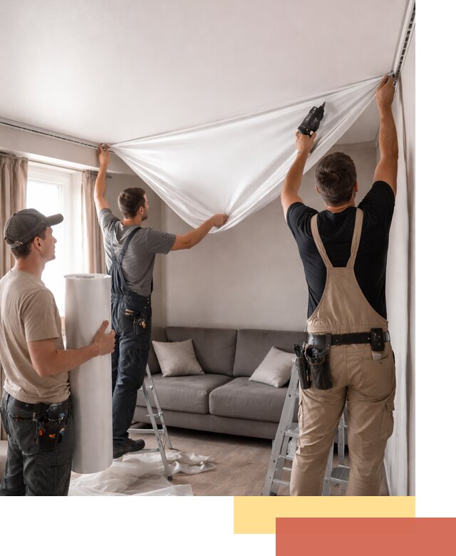 Монтаж сатинового натяжного потолка в Зеленодольске качественно и быстро