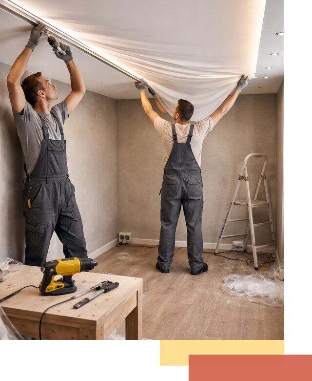 Монтаж натяжного потолка с подсветкой в Зеленодольске цена и сроки