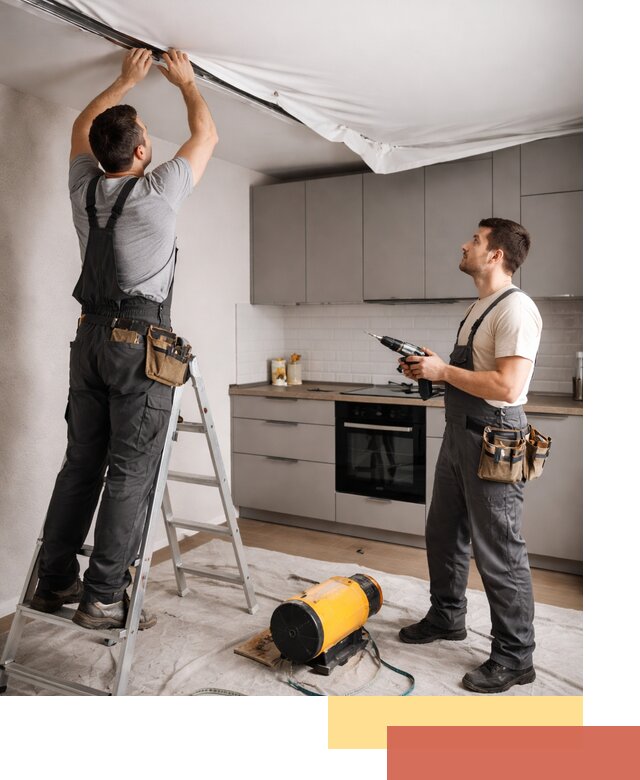 Монтаж натяжного потолка на кухне в Зеленодольске