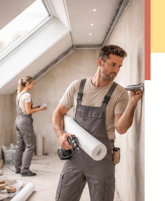 Монтаж натяжного потолка на мансарде в Зеленодольске от 3623 руб. | ОТДЕЛОЧНИК-Злн