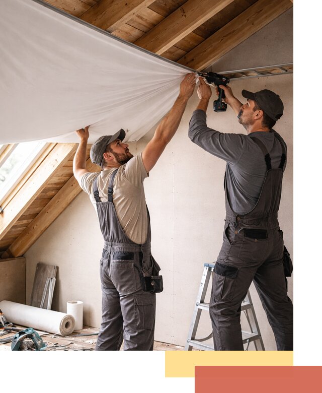 Монтаж натяжного потолка в мансарде в Зеленодольске