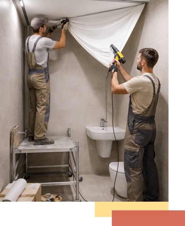 Монтаж натяжного потолка в санузле в Зеленодольске