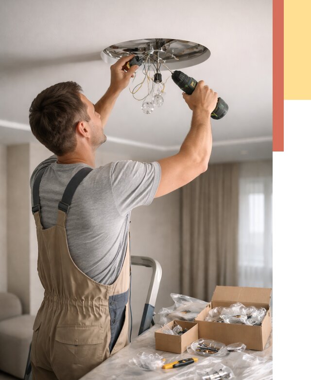 Установка люстры в натяжной потолок в Зеленодольске от 1242 руб. | Быстро и недорого — ОТДЕЛОЧНИК-Злн