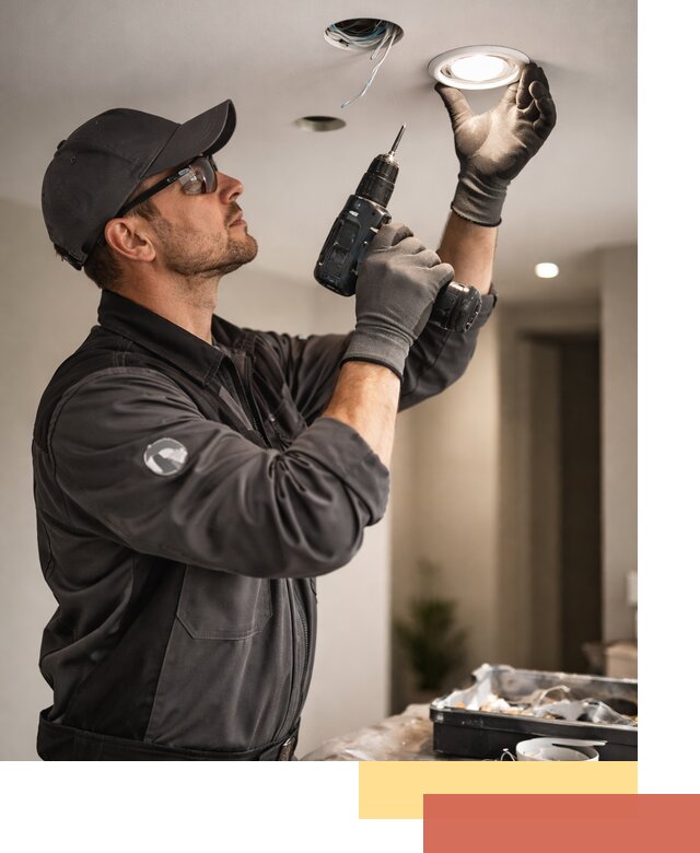 Установка точечных светильников в натяжной потолок в Зеленодольске