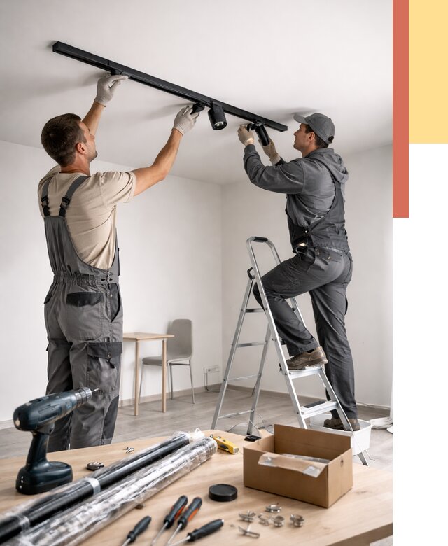 Установка трековых светильников в натяжной потолок в Зеленодольске от 4347 руб. | ОТДЕЛОЧНИК-Злн