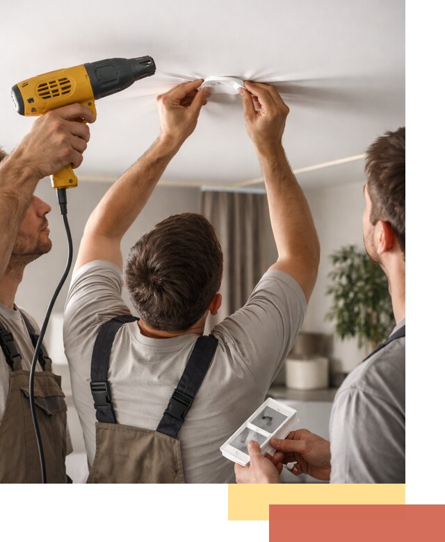 Ремонт прокола полотна натяжного потолка в Зеленодольске