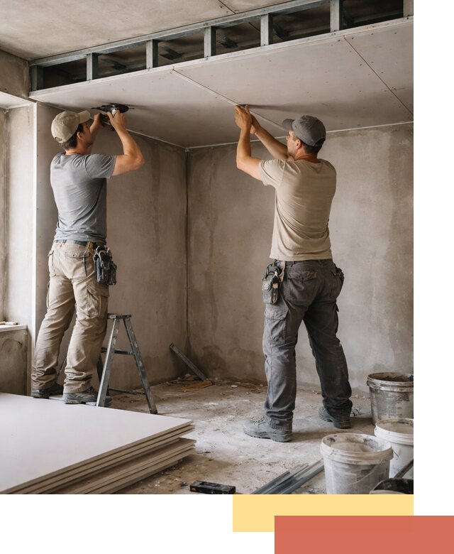 Короб из гипсокартона на потолке под ключ в Зеленодольске