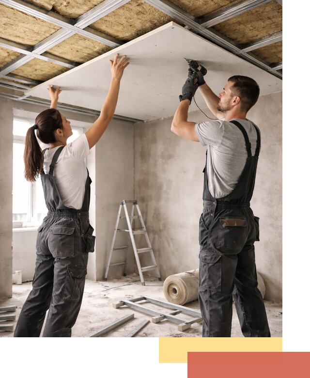 Звукоизоляция потолка из ГКЛ в Зеленодольске профессионально и надежно