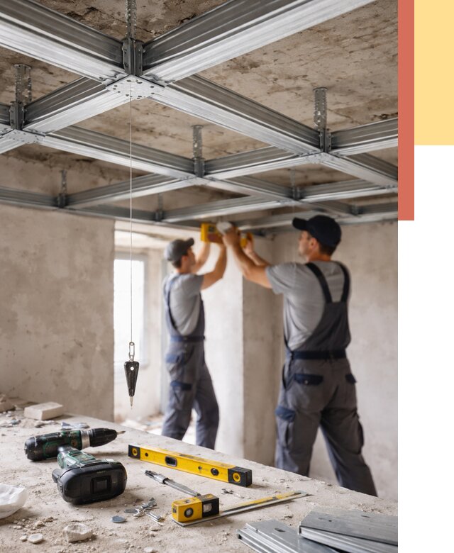 Монтаж каркаса потолка из профиля в Зеленодольске от 4658 руб. — услуги ОТДЕЛОЧНИК-Злн