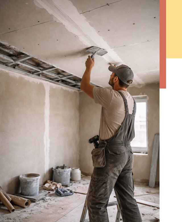 Ремонт потолка из гипсокартона в Зеленодольске от 673 руб./м² — быстро и недорого | ОТДЕЛОЧНИК-Злн