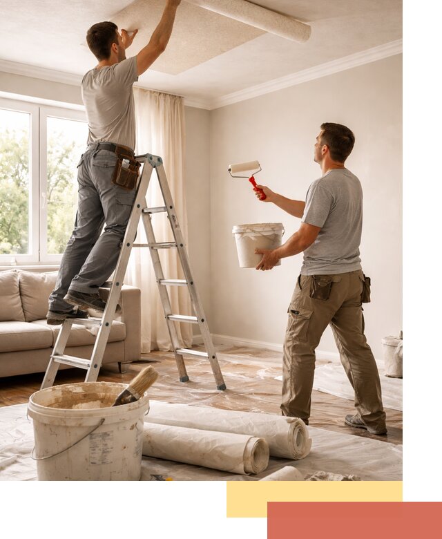 Поклейка обоев на потолок в Зеленодольске — качественно и быстро