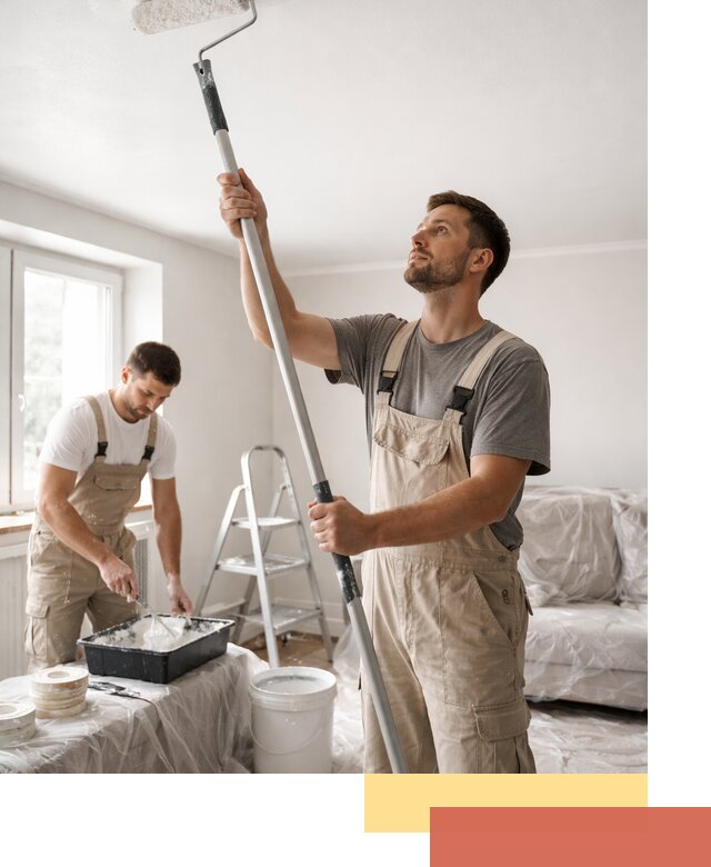 Покраска потолка водоэмульсионной краской в Зеленодольске