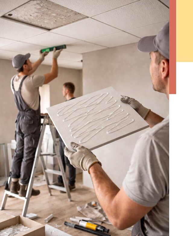 Монтаж потолочной плитки в Зеленодольске от 4658 руб. — быстро и недорого | ОТДЕЛОЧНИК-Злн