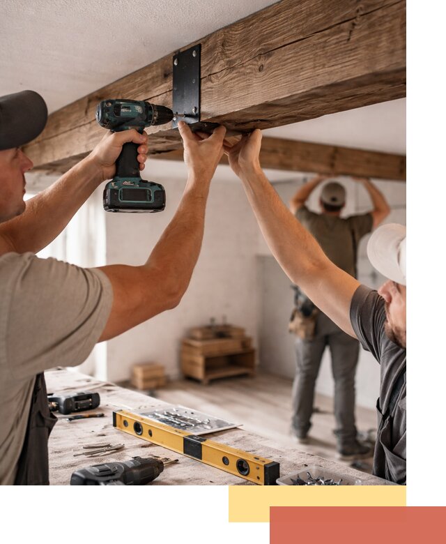 Монтаж декоративных потолочных балок в Зеленодольске