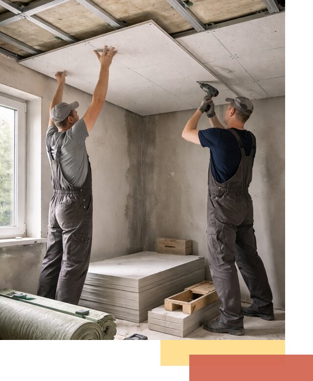 Шумоизоляция потолка панелями ЗИПС в Зеленодольске